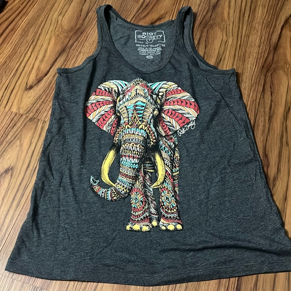 Riot Society Elephant Print Top